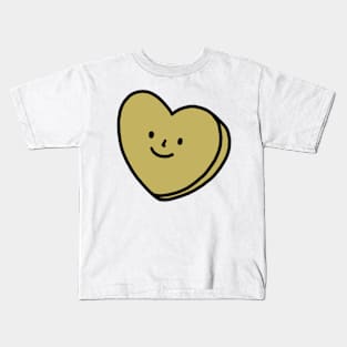 Green Heart with Face | Quirky Heart Kids T-Shirt